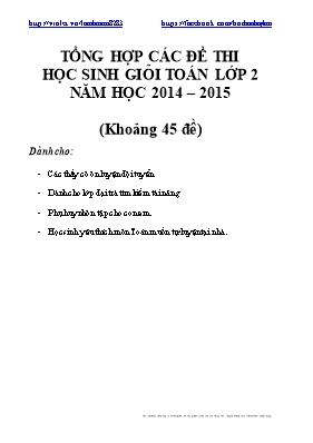 Tổng hợp các đề thi học sinh giỏi toán lớp 2 năm học 2014 2015